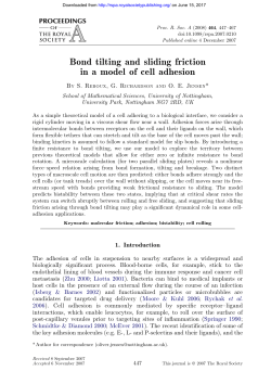 Bond tilting and sliding friction in a model of cell adhesion