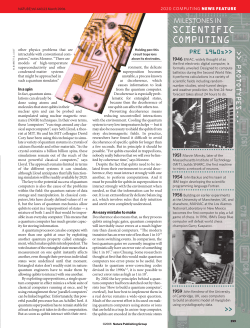 2020 computing: Milestones in scientific computing