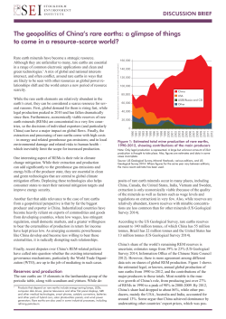 The geopolitics of China`s rare earths