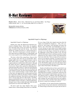 Improbable Prequel to a Pilgrimage - H-Net