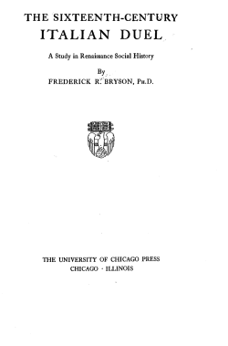 italian duel - Historical Fencing Dot Org