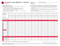 Temperature Log for Refrigerator&ndash;Fahrenheit