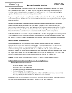 Enzyme-controlled reactions