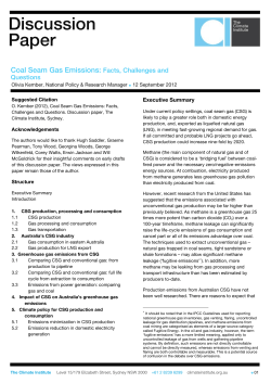 Coal Seam Gas Emissions: Facts, Challenges