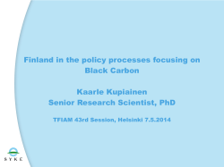 Finland in the policy processes focusing on black carbon