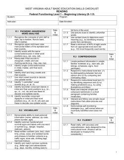 ABE Skills Checklist