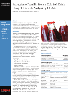Extraction of Vanillin From a Cola Soft Drink Using SOLA with