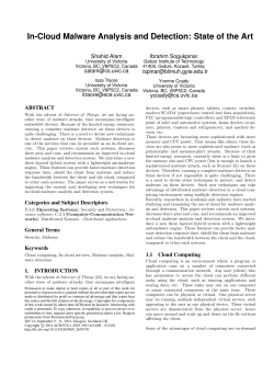In-Cloud Malware Analysis and Detection