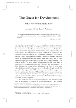 The Quest for Development