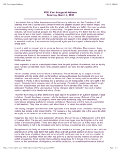 FDR_ First Inaugural Address