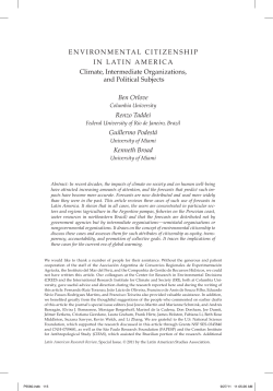 Environmental citizenship in Latin America. Climate, Intermediate