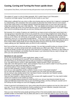 Cussing, Cursing and Turning the frown upside down