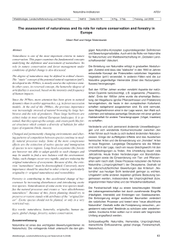 The assessment of naturalness and its role for nature conservation