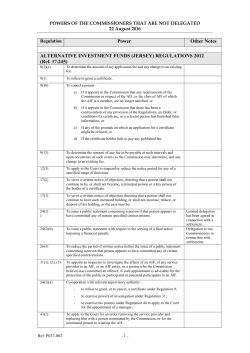 POWERS OF THE COMMISSIONERS THAT ARE NOT DELEGATED