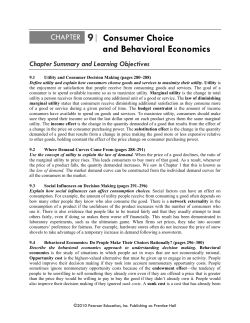 CHAPTER 9| Consumer Choice and Behavioral