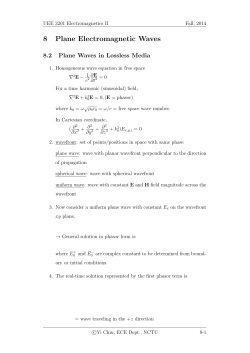 8 Plane Electromagnetic Waves