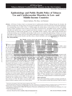 Epidemiology and Public Health Policy of Tobacco Use and
