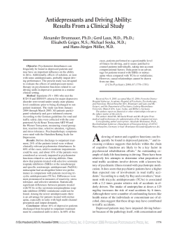 Antidepressants and Driving Ability: Results From a Clinical Study