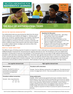 the role of mathematical tasks