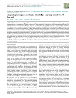 Integrating Ecological and Social Knowledge: Learning from
