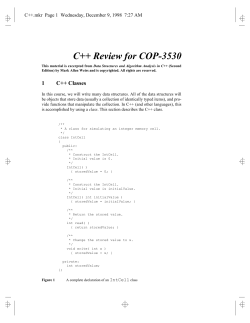 C++ Review for COP-3530