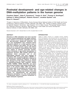 Postnatal development- and age