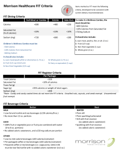 Morrison Healthcare FIT Criteria