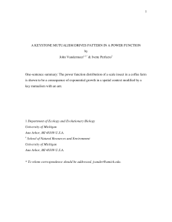 1 A KEYSTONE MUTUALISM DRIVES PATTERN IN A POWER