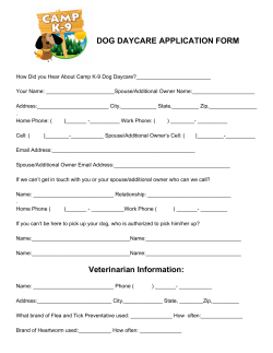 DOG DAYCARE APPLICATION FORM Veterinarian Information: