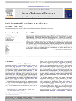 Predicting deer-vehicle collisions in an urban area