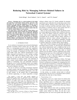 Reducing Risk by Managing Software Related Failures in