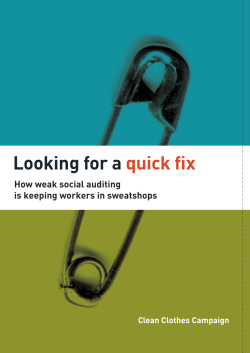 Looking for a quick fix How weak social auditing is keeping workers