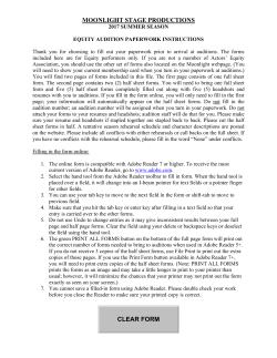Equity Audition Paperwork - Moonlight Stage Productions
