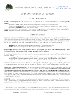GUIDELINES FOR SINUS LIFT SURGERY