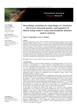 Describing variations in wing shapes of Anopheles flavirostris