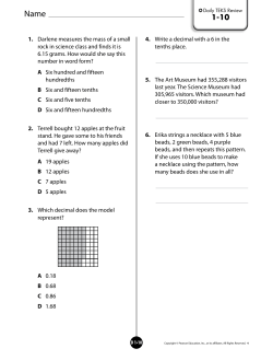 1. Darlene measures the mass of a small rock in