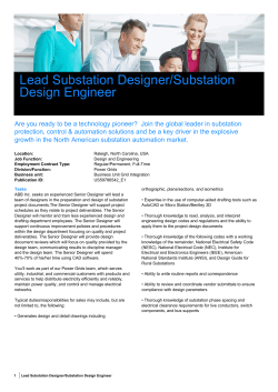 Lead Substation Designer/Substation Design Engineer