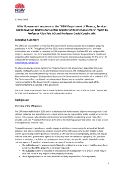 NSW Government response to the