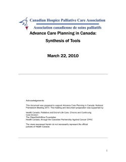 Tools for Professionals - Canadian Hospice Palliative Care