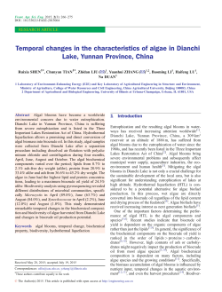 Temporal changes in the characteristics of algae in Dianchi Lake