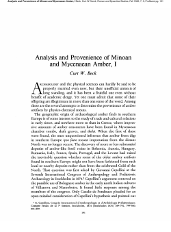 and Mycenaean Amber, I - Greek, Roman, and Byzantine Studies