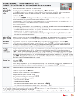 INFORMATION TABLE &mdash; PLATINuM NATIONAL BANk
