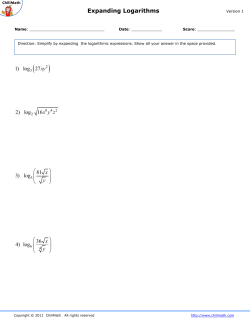 Expanding Logarithms
