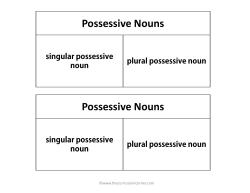 Possessive Nouns Possessive Nouns