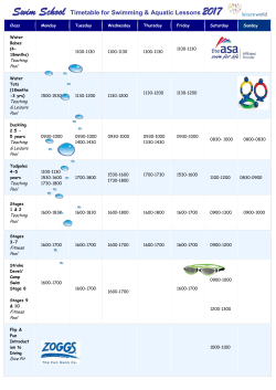 Timetable of lessons - Colchester Leisure World