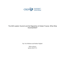 The G20 Leaders` Summit and the Regulation of