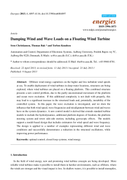 Damping Wind and Wave Loads on a Floating Wind Turbine