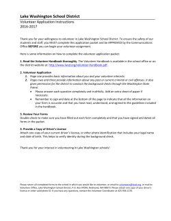 LWSD Volunteer Application - Lake Washington School District