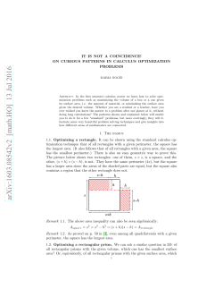 It is not a Coincidence! On Curious Patterns in Calculus Optimization