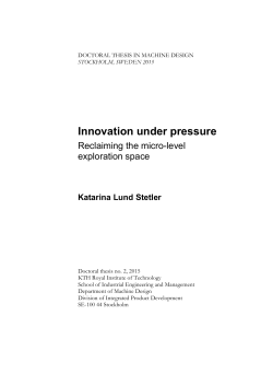 Innovation under pressure